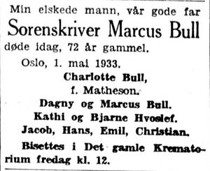 Marcus Bull dødsannonse 1933.jpg