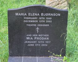 Maria Elena Bjørnson (1949–2002), Kensal Green Cemetery, London. Foto: Stig Rune Pedersen (2016).