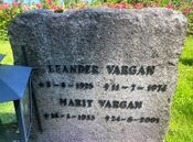 Gravminnet til ekteparet [[Levander Vargan] og Marit Vargan. Foto: Stig Rune Pedersen
