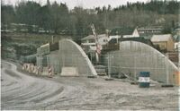 Mars 2004: Føringsveggene fra sør til tunnelen for nye E6.