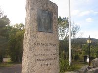 Minnebauta for Martin Kleppan som ble skutt i Trandumskogen i 1944. Foto: Stig Rune Pedersen