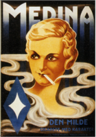 Tidstypisk reklameplakat fra 1930-tallet (Via Norsk Folkemuseum).