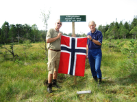 Minnemarkering ved Slippsted for Milorg gruppe 121 i Enebakk under andre verdenskrig.