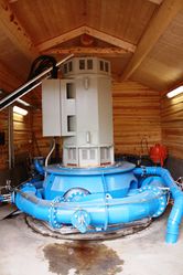 Turbinen ved minikraftverket.