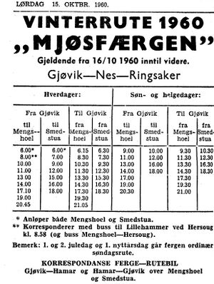 Mjøsfærgen rutetabell 1960.jpg