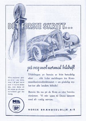 Mot normale tider Mil bensin 1945.jpg