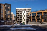 Ny bebyggelse på Myrvoll der Kolbotn Trelast AS holdt til tidligere. Foto: Leif-Harald Ruud (2021)