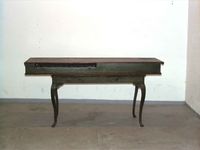 Klavikord bygd av Johan Hass, Hamburg 1747. Bruksstad Hemnes på Helgeland, no på Norsk Folkemuseum. Foto: Anne-Lise Reinsfelt