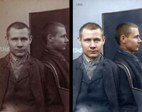 Karl Albert Nilsen, 28 år. Sonet 6 mnd for politivold Foto: Forbryteralbum i Digitalarkivet (1906).