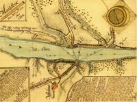 Nitsund gård med fergeruter over Nitelva 1772.