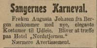 138. Nnonse fra Sangernes Karneval i Stavanger Aftenblad 10.02.1906.jpg