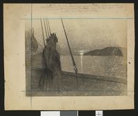 Eva Nansen ved solnedgang på George Baden-Powells yacht «Otaria». Foto: Fridtjof Nansen (1896).