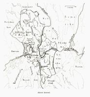 1913: Kristiania og omegn med hovedveier, fra Kristiania geografi utgitt 1913.