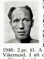 Formann Knut Nilsen, f. 1921 i Asker. Hopp og kombinert. Foto: Ranheim: Norske skiløpere