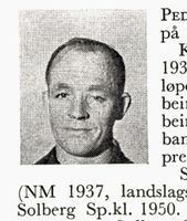 Banevokter Erik Pedersen, f. 1910 på Modum. Langrenn. Foto: Ranheim: Norske skiløpere