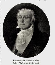 Peder Anker, etter maleri av Södermark. Fra Det gamle Christiania, utg. 1924.