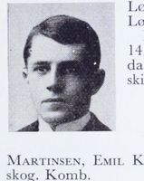 Gardbruker Kristian Løken, f. 1889 i Lørenskog. Hopp. Foto: Ranheim: Norske skiløpere