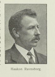 Haakon P. Ravnsborg, eier fra 1900. Fra Asker, utgitt 1917.