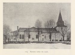Kirken fra nord. Fra Nøtterø, utgitt 1922.