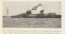 Fulehuk fyrstasjon, fra Nøtterø, utgitt 1922.