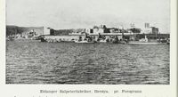 Eidanger Salpeterfabriker på Herøya, etablert i 1929 Foto: Norske næringsliv : Telemark, 1949