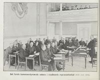 Det første kommunestyremøtet i 1905. Foto: Lund, Carl: Porsgrund 1807-1907