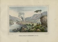 Meldals Kobberverk på plansje av P.F. Wergmann, fra Norsk Prospect-Samling utg. 1833–1836.