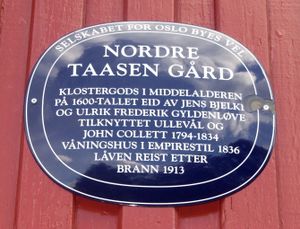 Nordre Tåsen gård Oslo blå plakett.jpg