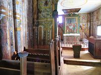 Interiør fra Nore stavkirke. Foto: Stig Rune Pedersen (2020)