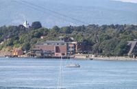 Norsk Maritimt Museum på Bygdøynes sett fra Akershus festning. Foto: Chris Nyborg