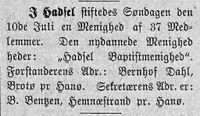 273. Notis i avisa Banneret fra Hadsel 15.8.1892.jpg