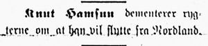 Notis om Knut Hamsun i Harstad Tidende 24.juli 1913.jpg
