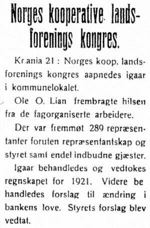 Notis om NKLs kongress i Folkeviljen21. juni 1923.jpg