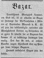 282. Notis om en basar i Trondheim i avisa Banneret 15.8.1892.jpg