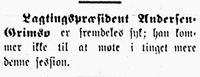 3. Notis om lagtingspresident Andersen Grimsbos sykdom i Harstad Tidende 24. juli 1913.jpg