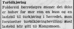 Notis om turbilbevilling i Foldereid i Namdal Arbeiderblad 28.10.1950.jpg