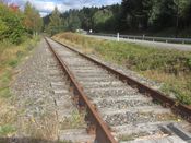 Numedalsbanen ved Svene kirke september 2012. Foto: Stig Rune Pedersen