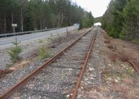 Numedalsbanen ved kommunegrensa mellom Flesberg og Rollag i 2014. Foto: Stig Rune Pedersen