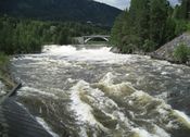 Numedalslågen ved Veggli under flommen i 2007. Foto: Stig Rune Pedersen