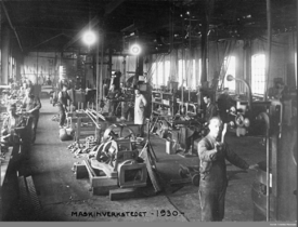 Fra maskinverkstedet. Foto: Norsk Teknisk Museum (1930).