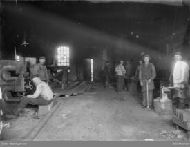 Verkstedshall. Foto: Oslo Museum (1900–1905).