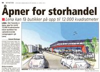 Faksimile fra Oppland Arbeiderblad, 13. april 2011. Om utbygging av Vallejordet.