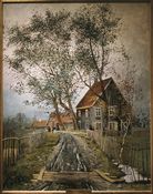 Sørkedalsveien ved Majorstua (løkke), Majorstuen (strøk). Maleri av Karl Edvard Diriks 1881
