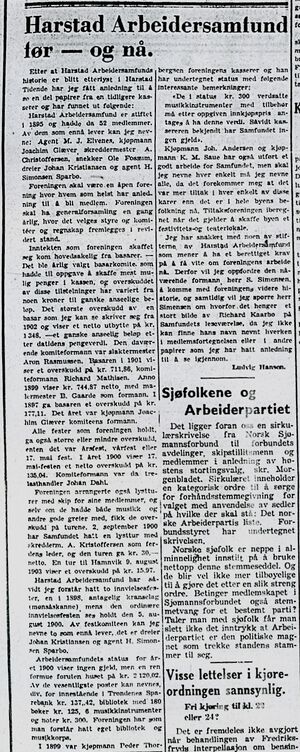 Om Harstad Arbeidersamfund i Harstad Tidende 13.6. 1949.jpg