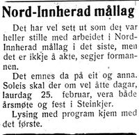 488. Om Nord-Innherad mållag i Nord-Trøndelag og Nordenfjeldsk Tidende 09.02.33.jpg