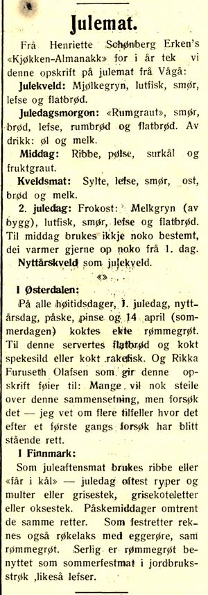 Om julemat i Nord-Trøndelag og Nordenfjeldsk Tidende Jul 1937.jpg