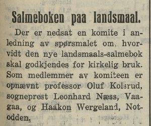 Om nynorsk salmebok i Gudbrandsdølen 18.11. 1925.jpg