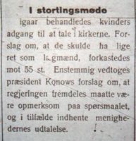 74. Omkring kvinners rett til å tale i kirka i Ofotens Tidende 21. juni 1912.JPG