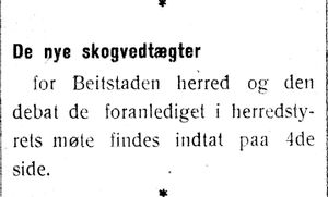 Omtale av herredsstyret i Beitstad i Indhereds-Posten 9.11.1917.jpg