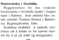 30. Omtale av kommende husmorskole i Nord-Trøndelag og Nordenfjeldsk Tidende 25.09.34.jpg